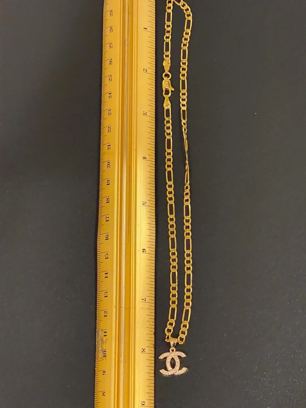 Chanel Gold-Tone Interlocking Logo Pendant And Chain Necklace - Picture 6 of 10